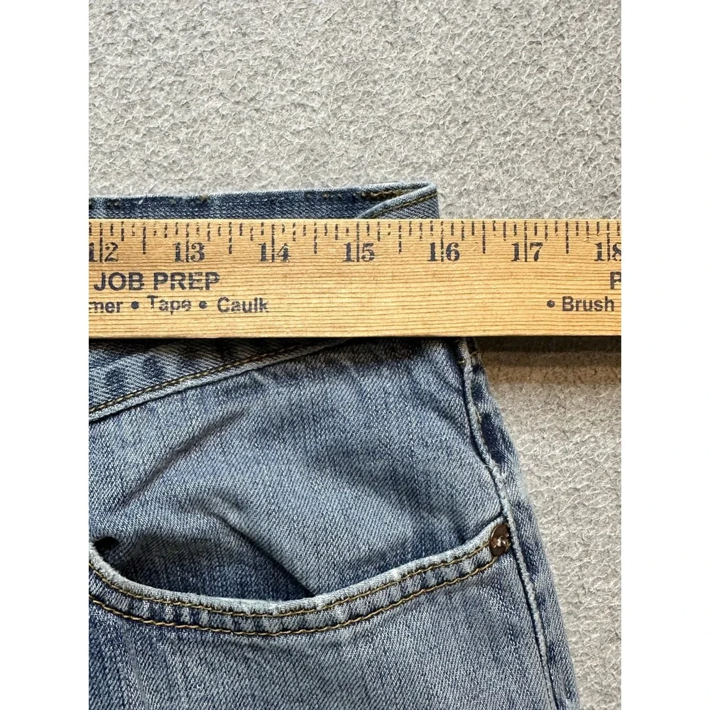 VTG Banana Republic Jeans Mens 32x34(32x32) Light Wash Straight Distressed Denim